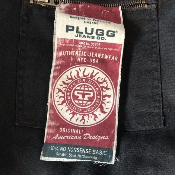 PLUGG JEAN CO. Black Cotton Zip Up Jacket Size Large - Picture 8 of 12